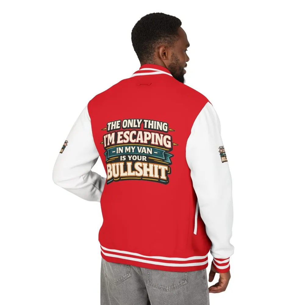 Unisex Heavyweight Letterman Jacket — "The Only Thing I´m Escaping" Design F**K-Line