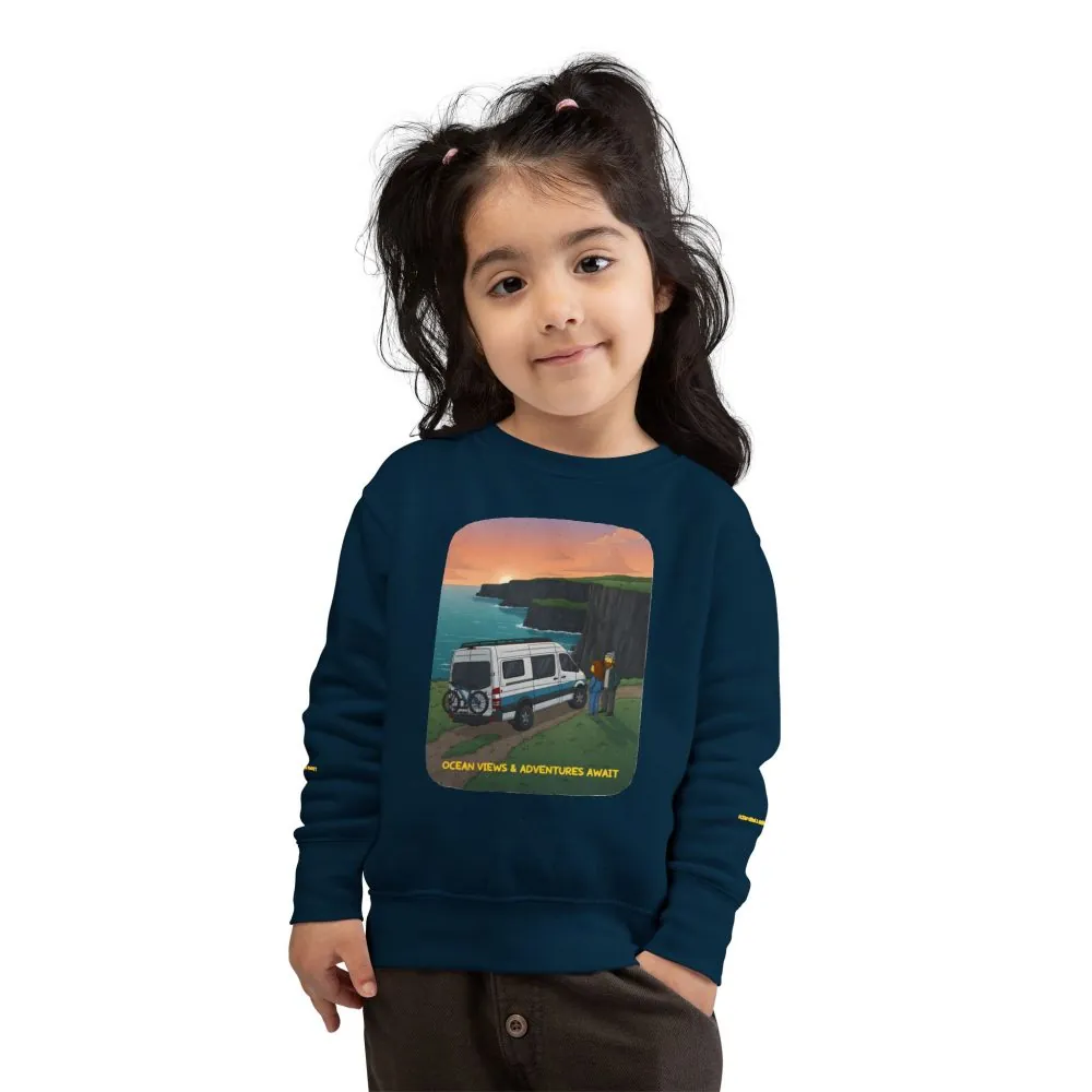 Toddler Sweatshirt - "Ocean Views-Adventures Awaits" (Design Sitcom-Line)