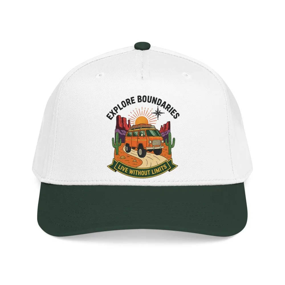 Baseball Cap— "Eplore Boundaries-Live without limits" Mid Profile Baseball Hat
