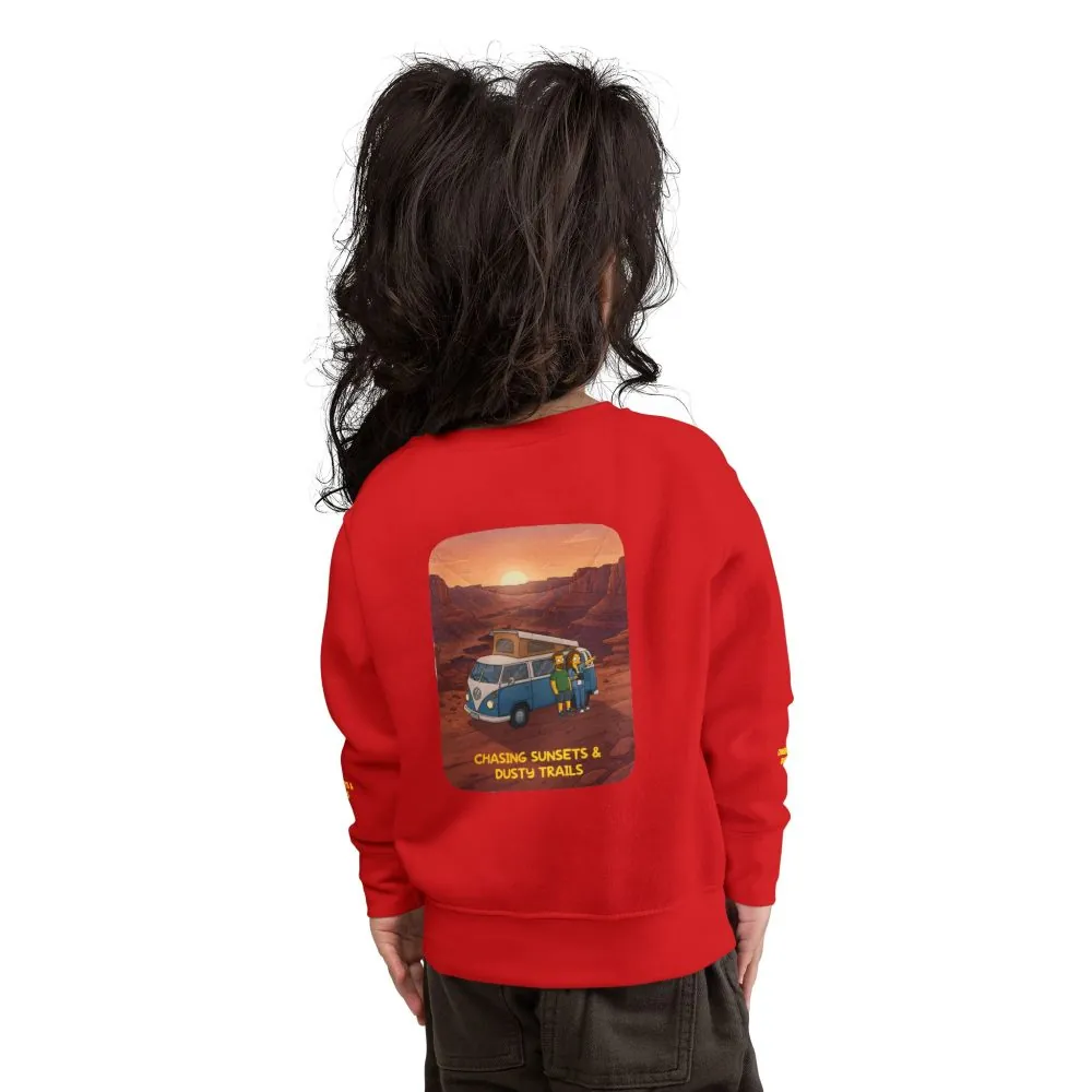 Toddler Sweatshirt - "Chasing Sunsets And Dusty Trails" (Design Sitcom-Line)