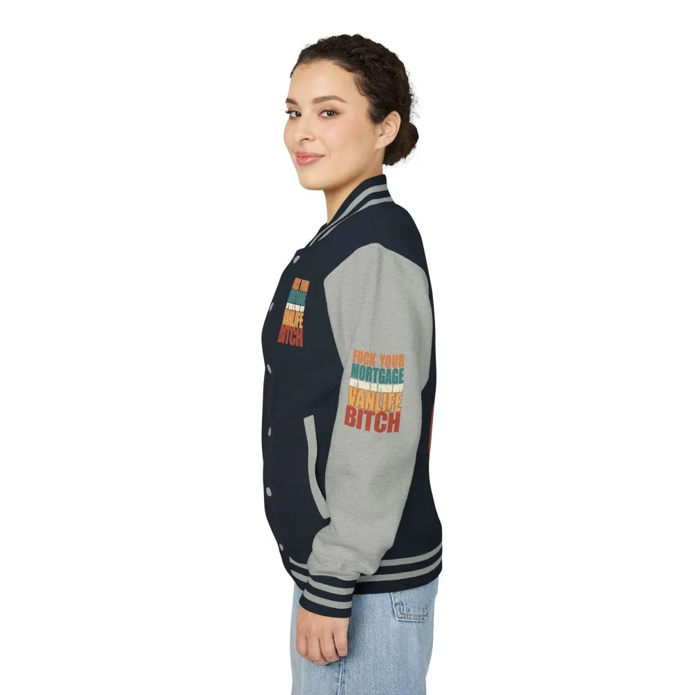 Unisex Heavyweight Letterman Jacket — "Fuck Your Mortgage" Design F**K-Line