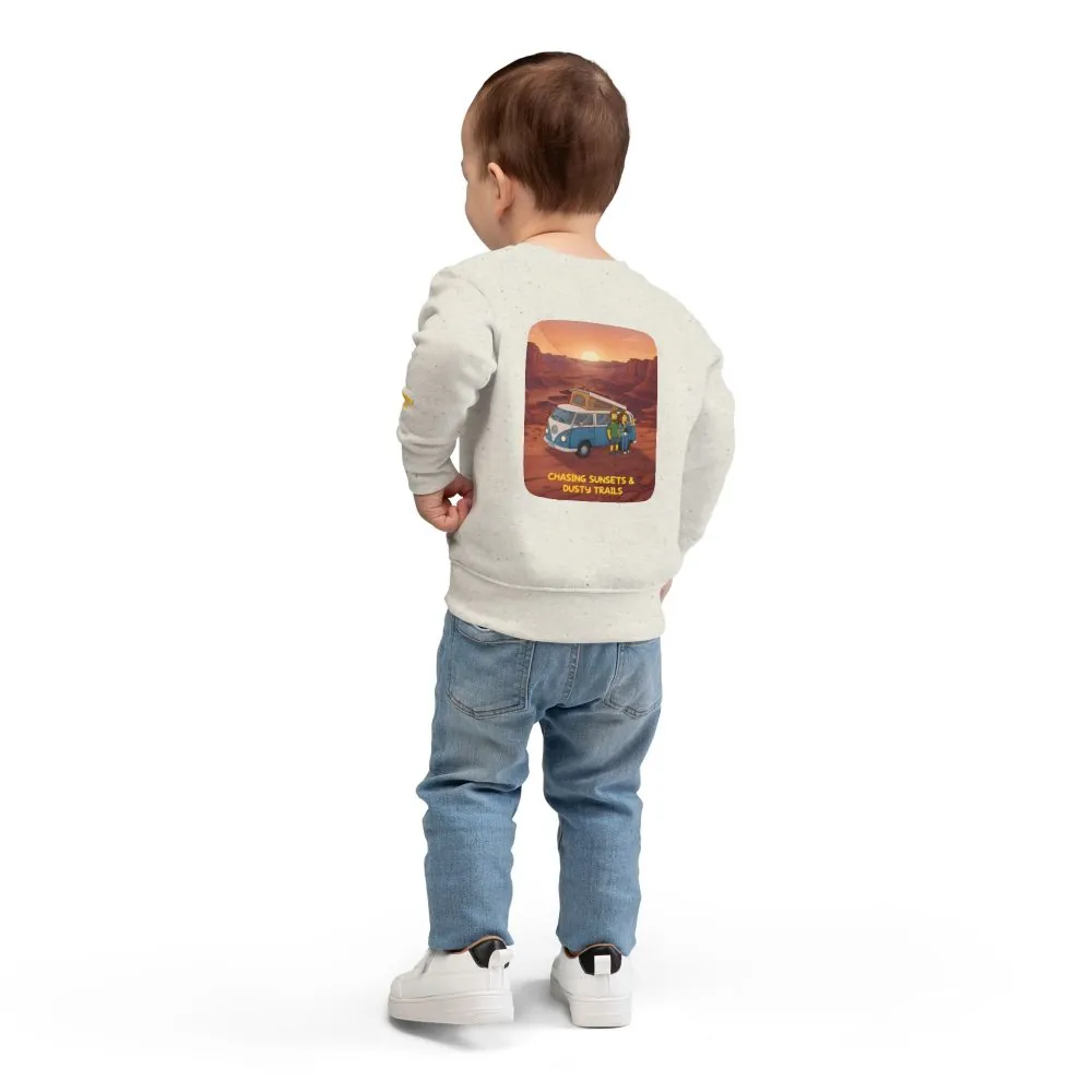 Toddler Sweatshirt - "Chasing Sunsets And Dusty Trails" (Design Sitcom-Line)