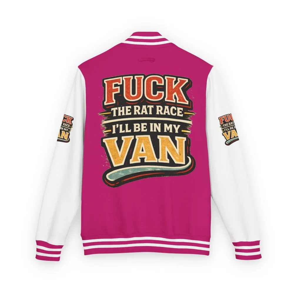 Unisex Heavyweight Letterman Jacket — "Fuck The Rat Race" Design F**K-Line
