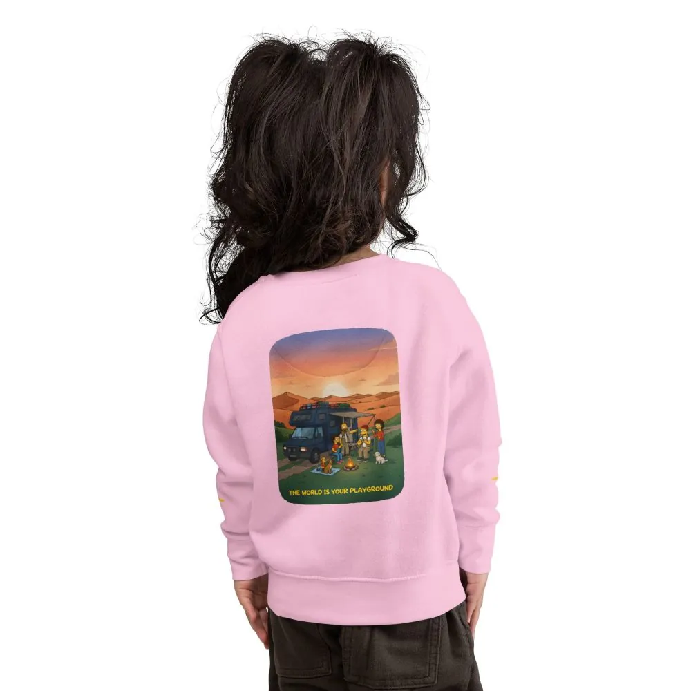 14984489963609904522_2048.jpeg Toddler Sweatshirt - "The World Is Your playground" (Design Sitcom-Line)