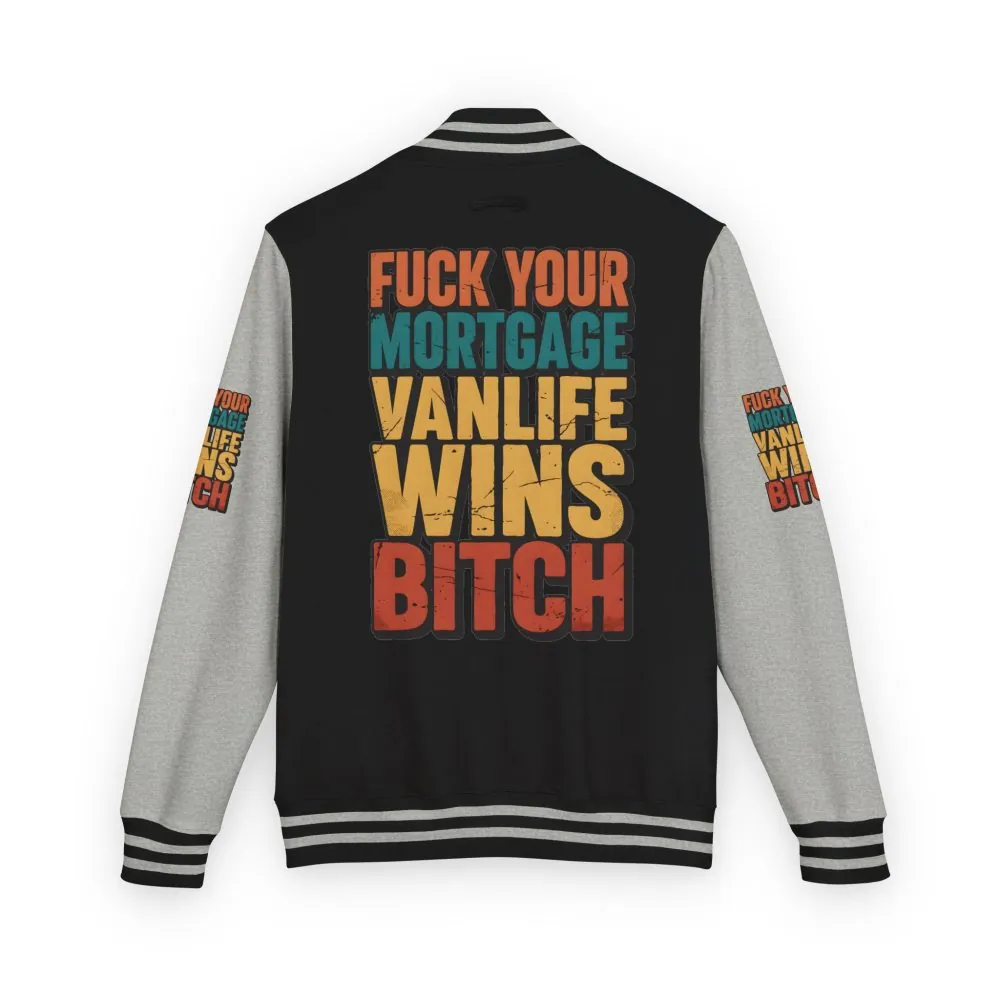 Unisex Heavyweight Letterman Jacket — "Fuck Your Mortgage" Design F**K-Line