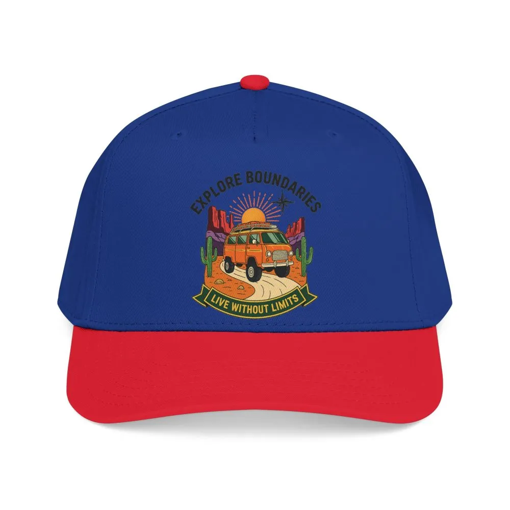 Baseball Cap— "Eplore Boundaries-Live without limits" Mid Profile Baseball Hat
