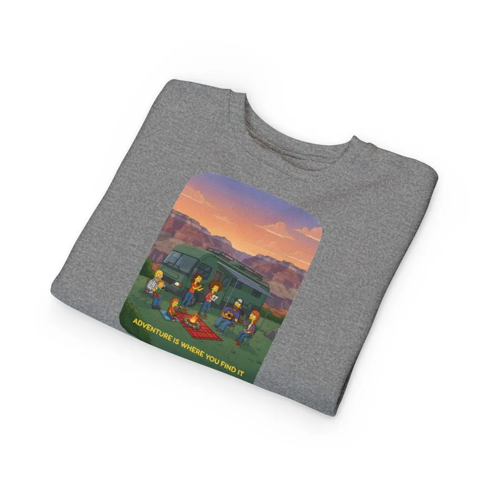 Toddler Sweatshirt - "Adventure Is Where You Find It" (Design Sitcom-Line)