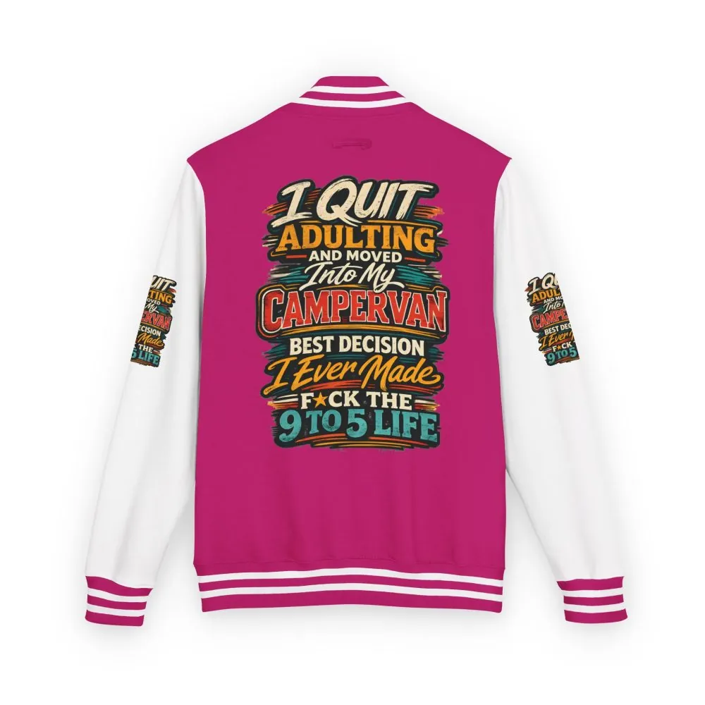 Unisex Heavyweight Letterman Jacket — "I Quit Adulting" Design F**K-Line