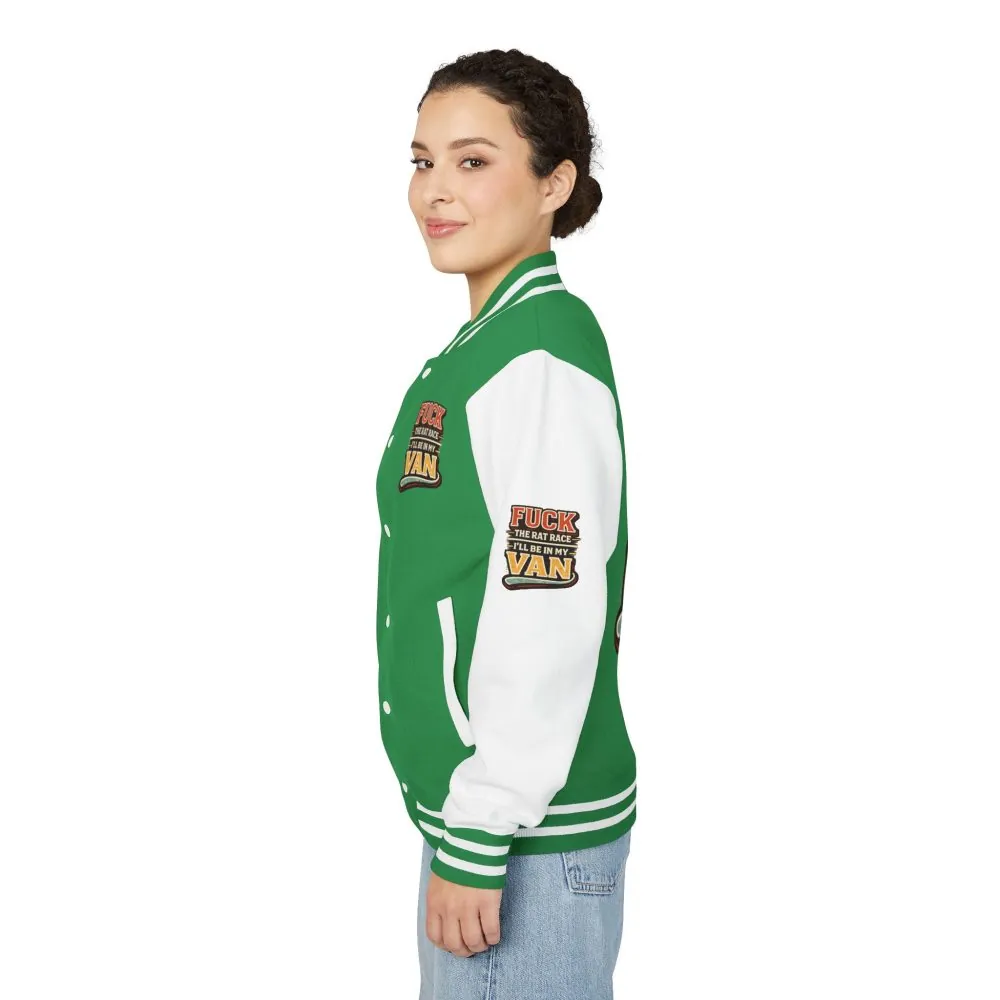 Unisex Heavyweight Letterman Jacket — "Fuck The Rat Race" Design F**K-Line