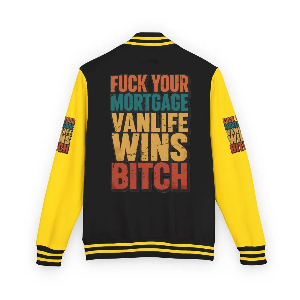 Unisex Heavyweight Letterman Jacket — "Fuck Your Mortgage" Design F**K-Line