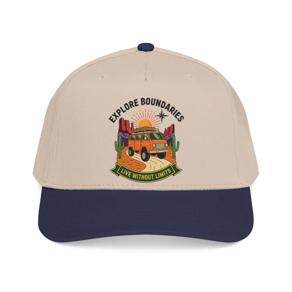 Baseball Cap— "Eplore Boundaries-Live without limits" Mid Profile Baseball Hat