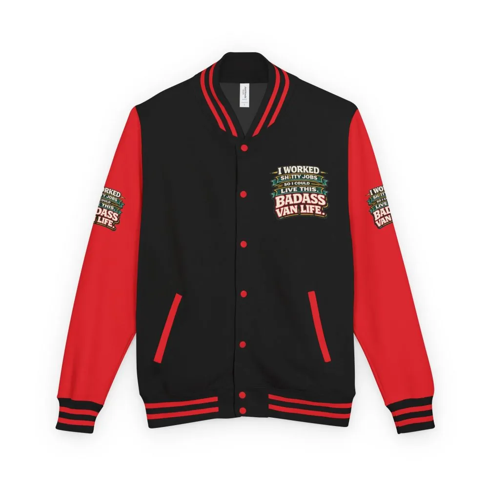 Unisex Heavyweight Letterman Jacket — "I Worked Shitty Jobs" Design F**K-Line