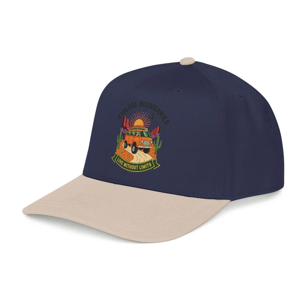 Baseball Cap— "Eplore Boundaries-Live without limits" Mid Profile Baseball Hat