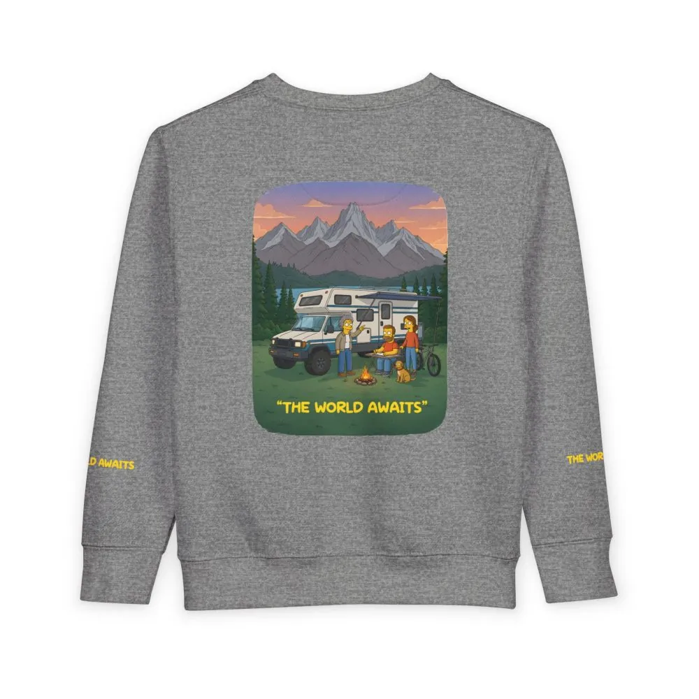 Toddler Sweatshirt - "The World Awaits" (Design Sitcom-Line)