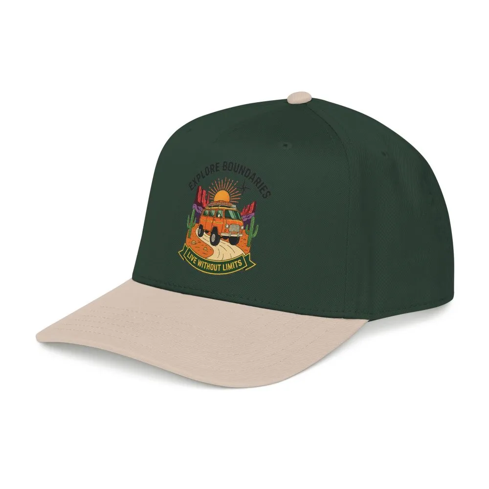 Baseball Cap— "Eplore Boundaries-Live without limits" Mid Profile Baseball Hat