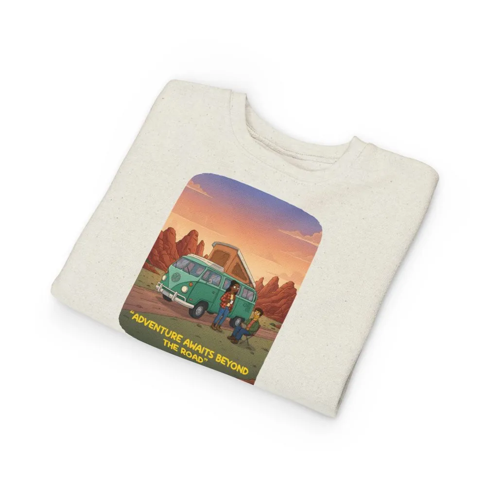 Toddler Sweatshirt - "Adventure Awaits Beyond The Road" (Design Sitcom-Line)