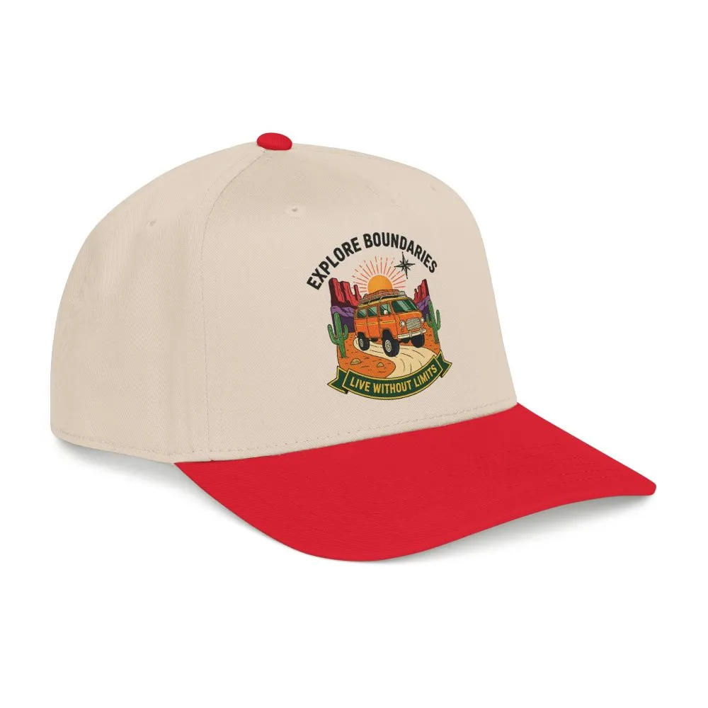 Baseball Cap— "Eplore Boundaries-Live without limits" Mid Profile Baseball Hat