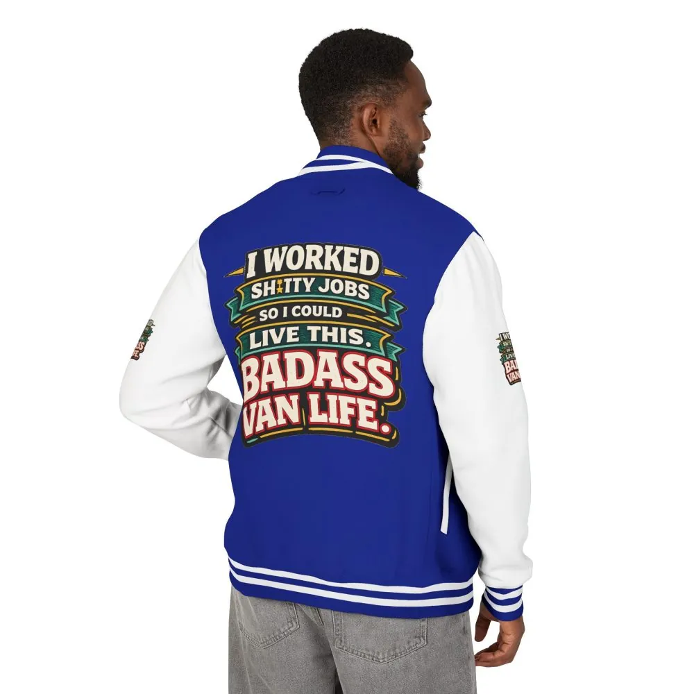 Unisex Heavyweight Letterman Jacket — "I Worked Shitty Jobs" Design F**K-Line