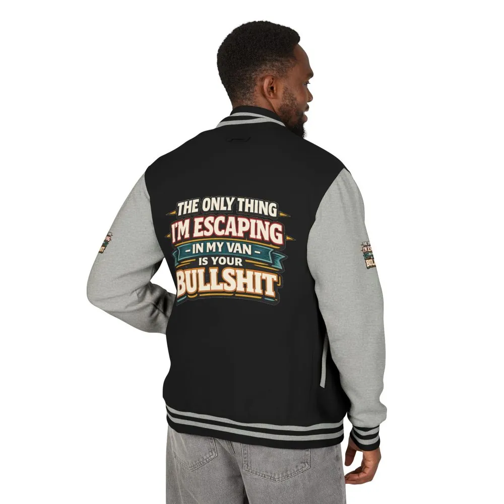 Unisex Heavyweight Letterman Jacket — "The Only Thing I´m Escaping" Design F**K-Line