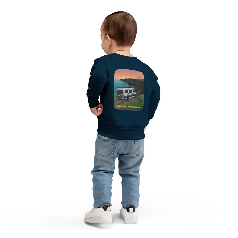 Toddler Sweatshirt - "Ocean Views-Adventures Awaits" (Design Sitcom-Line)