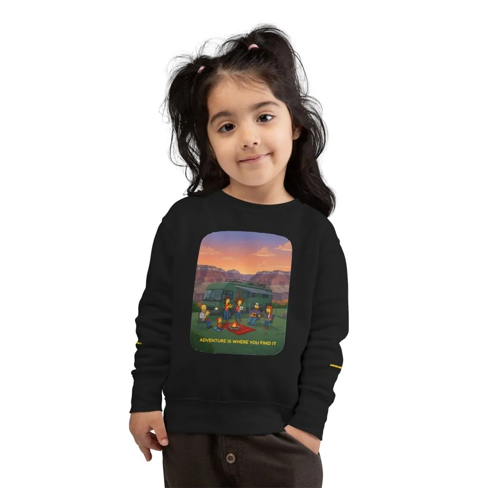 Toddler Sweatshirt - "Adventure Is Where You Find It" (Design Sitcom-Line)