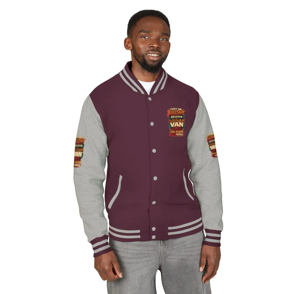 Unisex Heavyweight Letterman Jacket — "I Left The Bullshit" Design F**K-Line