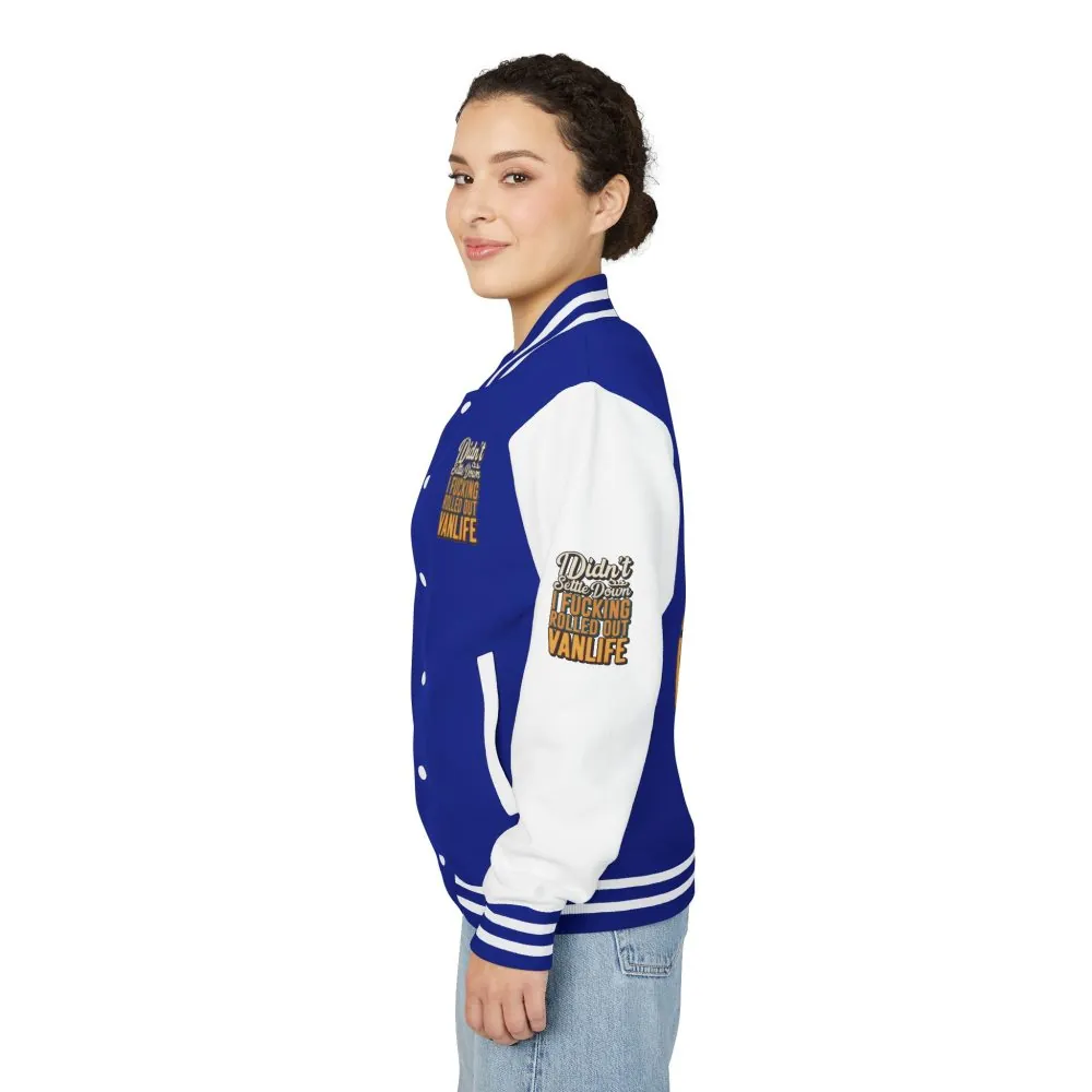 Unisex Heavyweight Letterman Jacket — "Dind´t Settle Down" Design F**K-Line