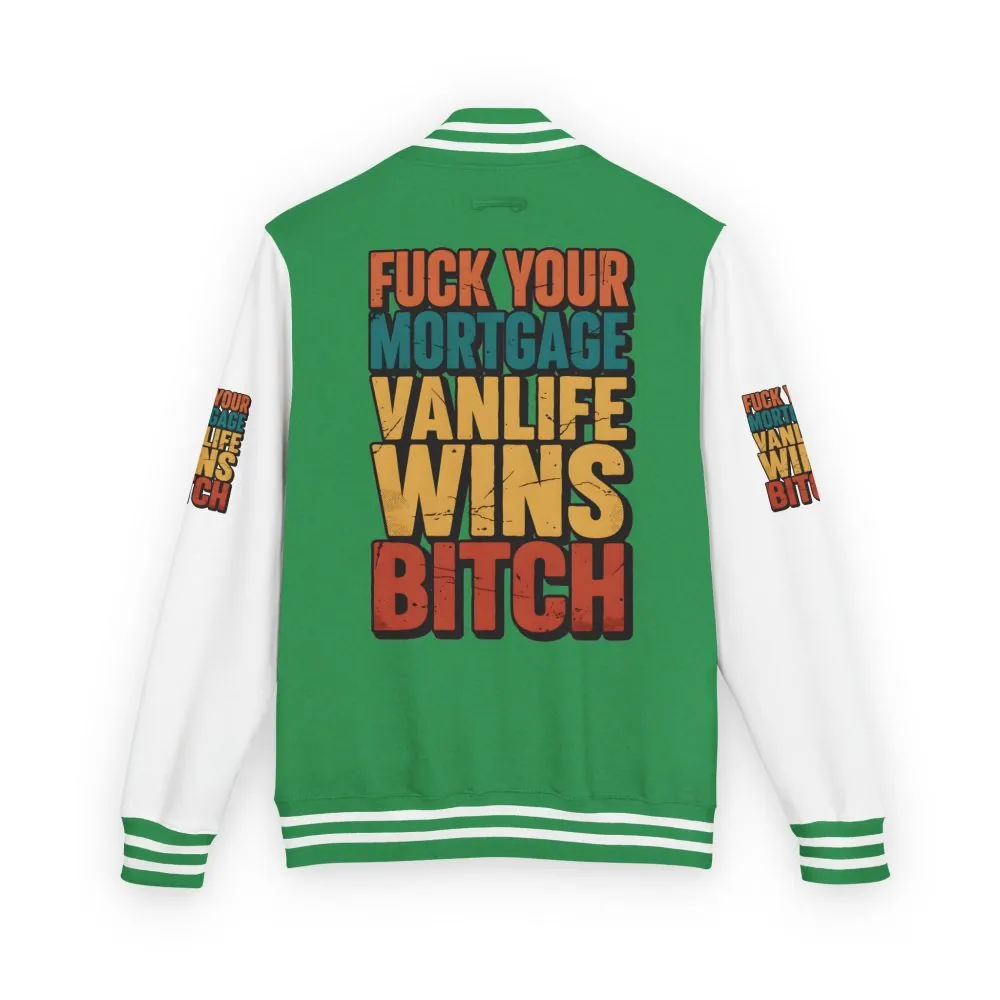 Unisex Heavyweight Letterman Jacket — "Fuck Your Mortgage" Design F**K-Line