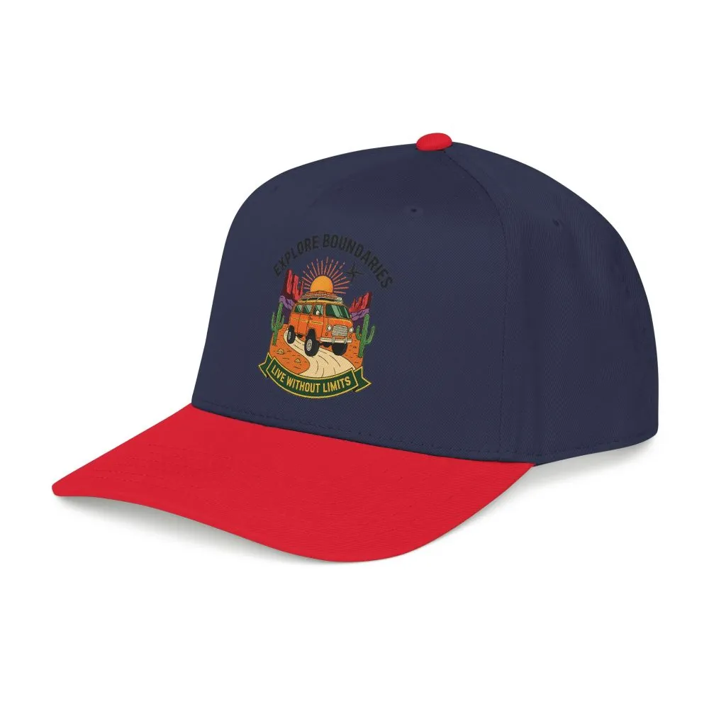 Baseball Cap— "Eplore Boundaries-Live without limits" Mid Profile Baseball Hat