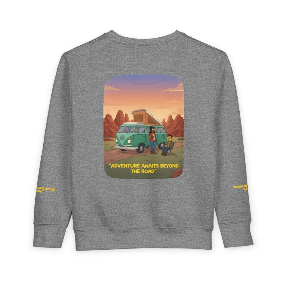 Toddler Sweatshirt - "Adventure Awaits Beyond The Road" (Design Sitcom-Line)