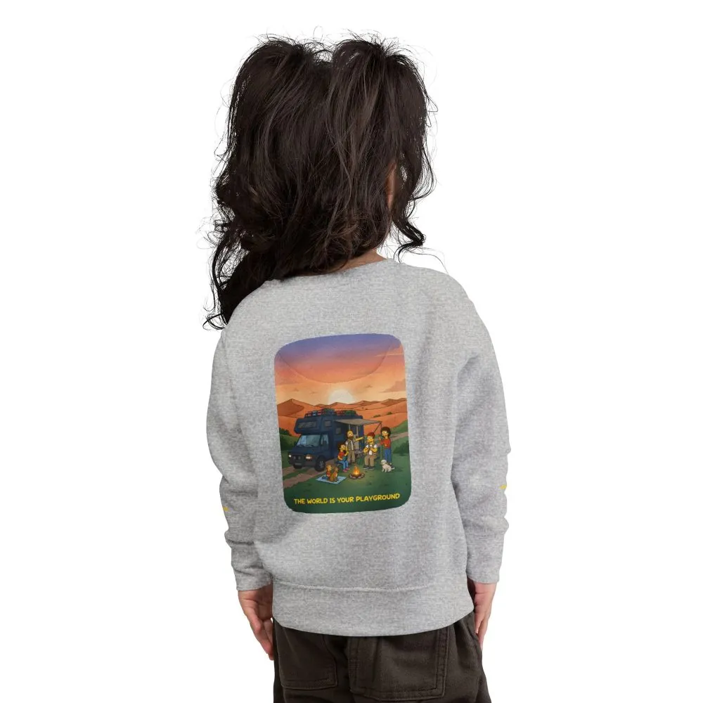 16065561364933945474_2048.jpeg Toddler Sweatshirt - "The World Is Your playground" (Design Sitcom-Line)