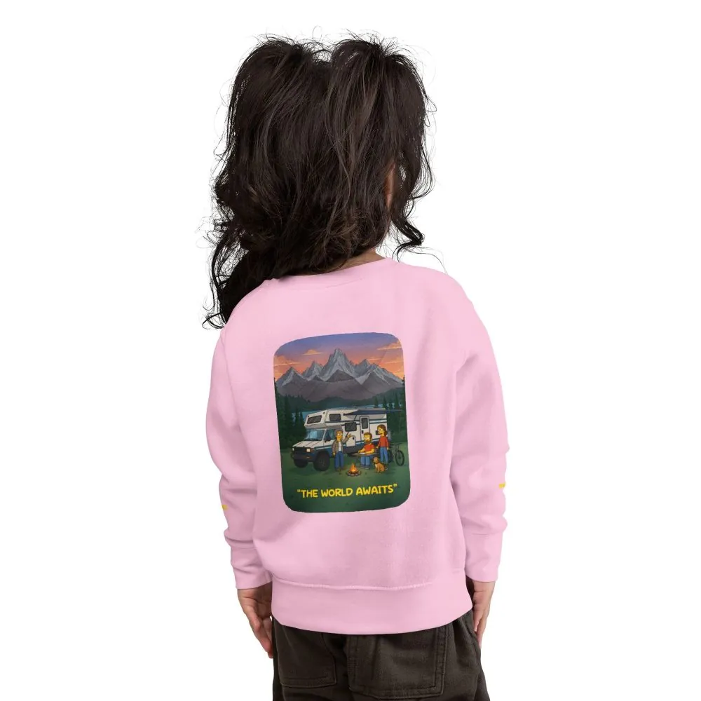 Toddler Sweatshirt - "The World Awaits" (Design Sitcom-Line)