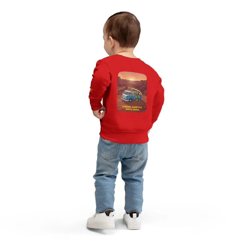 Toddler Sweatshirt - "Chasing Sunsets And Dusty Trails" (Design Sitcom-Line)