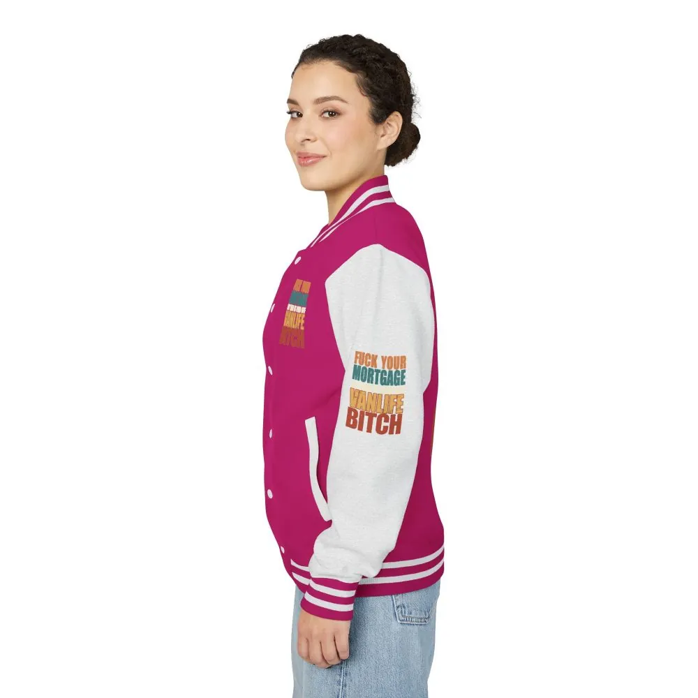 Unisex Heavyweight Letterman Jacket — "Fuck Your Mortgage" Design F**K-Line