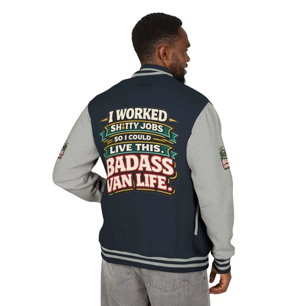 Unisex Heavyweight Letterman Jacket — "I Worked Shitty Jobs" Design F**K-Line