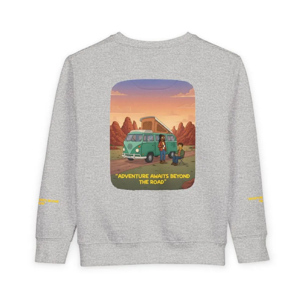 Toddler Sweatshirt - "Adventure Awaits Beyond The Road" (Design Sitcom-Line)