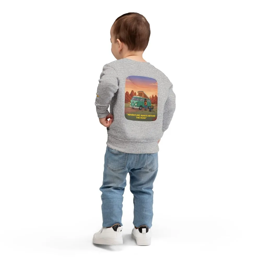 Toddler Sweatshirt - "Adventure Awaits Beyond The Road" (Design Sitcom-Line)