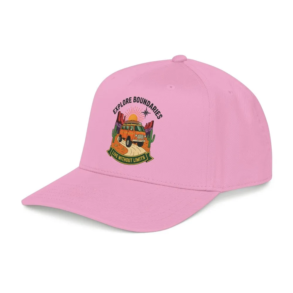 Baseball Cap— "Eplore Boundaries-Live without limits" Mid Profile Baseball Hat