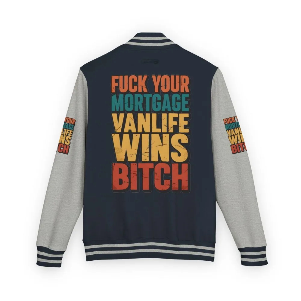 Unisex Heavyweight Letterman Jacket — "Fuck Your Mortgage" Design F**K-Line