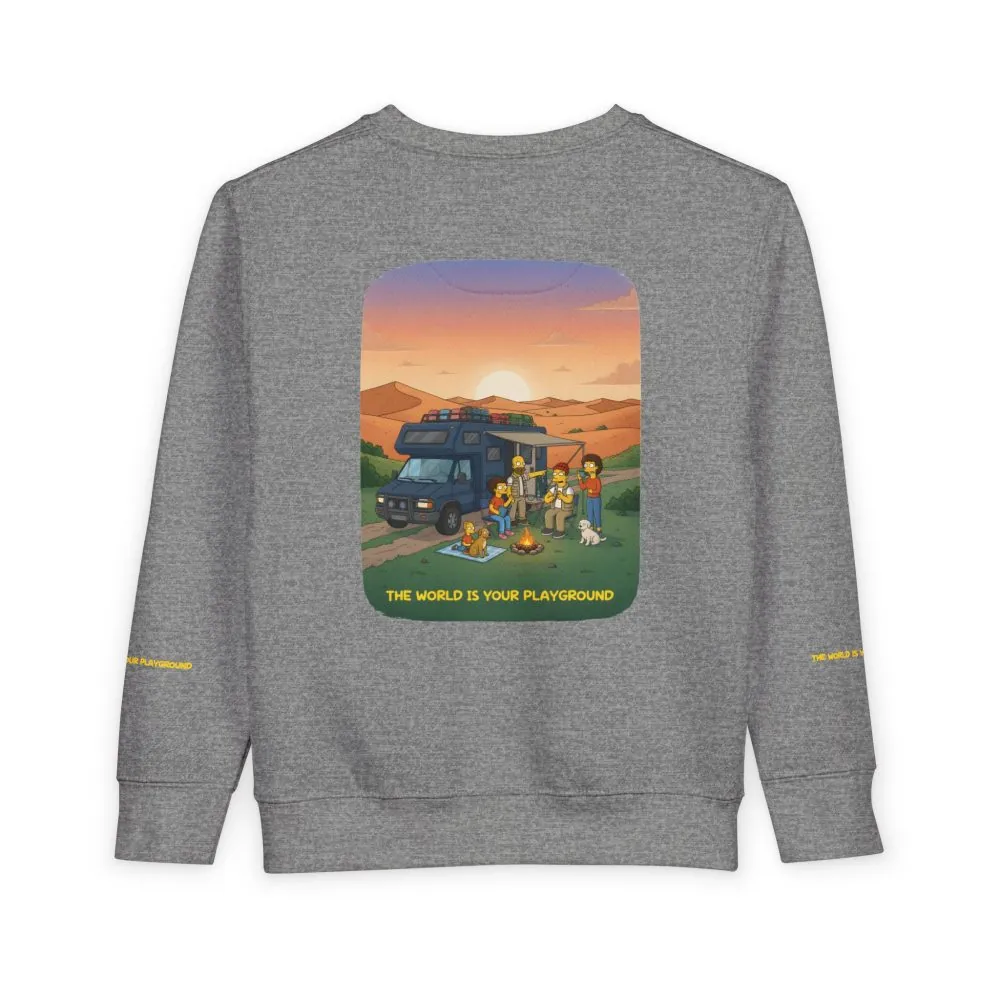 16723765918897358384_2048.jpeg Toddler Sweatshirt - "The World Is Your playground" (Design Sitcom-Line)