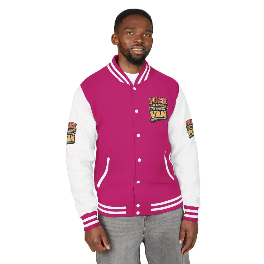 Unisex Heavyweight Letterman Jacket — "Fuck The Rat Race" Design F**K-Line