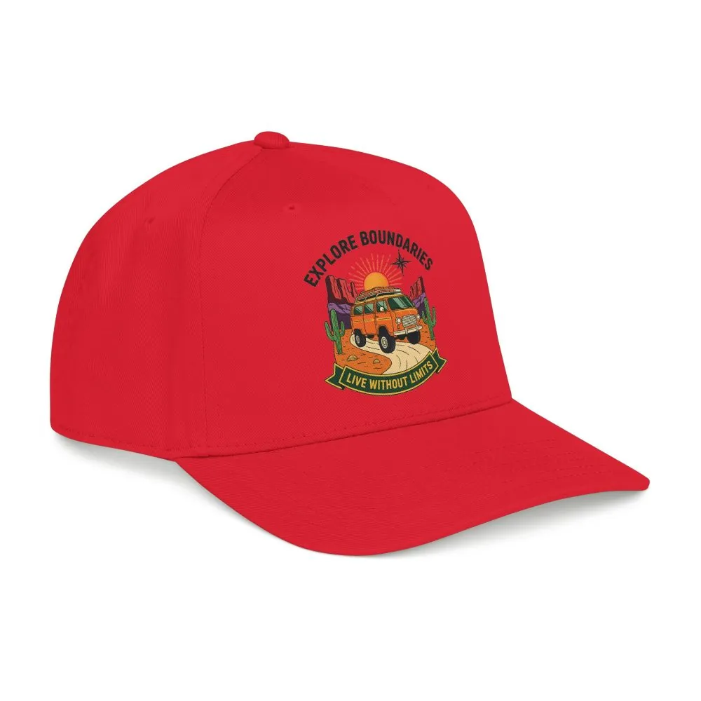Baseball Cap— "Eplore Boundaries-Live without limits" Mid Profile Baseball Hat