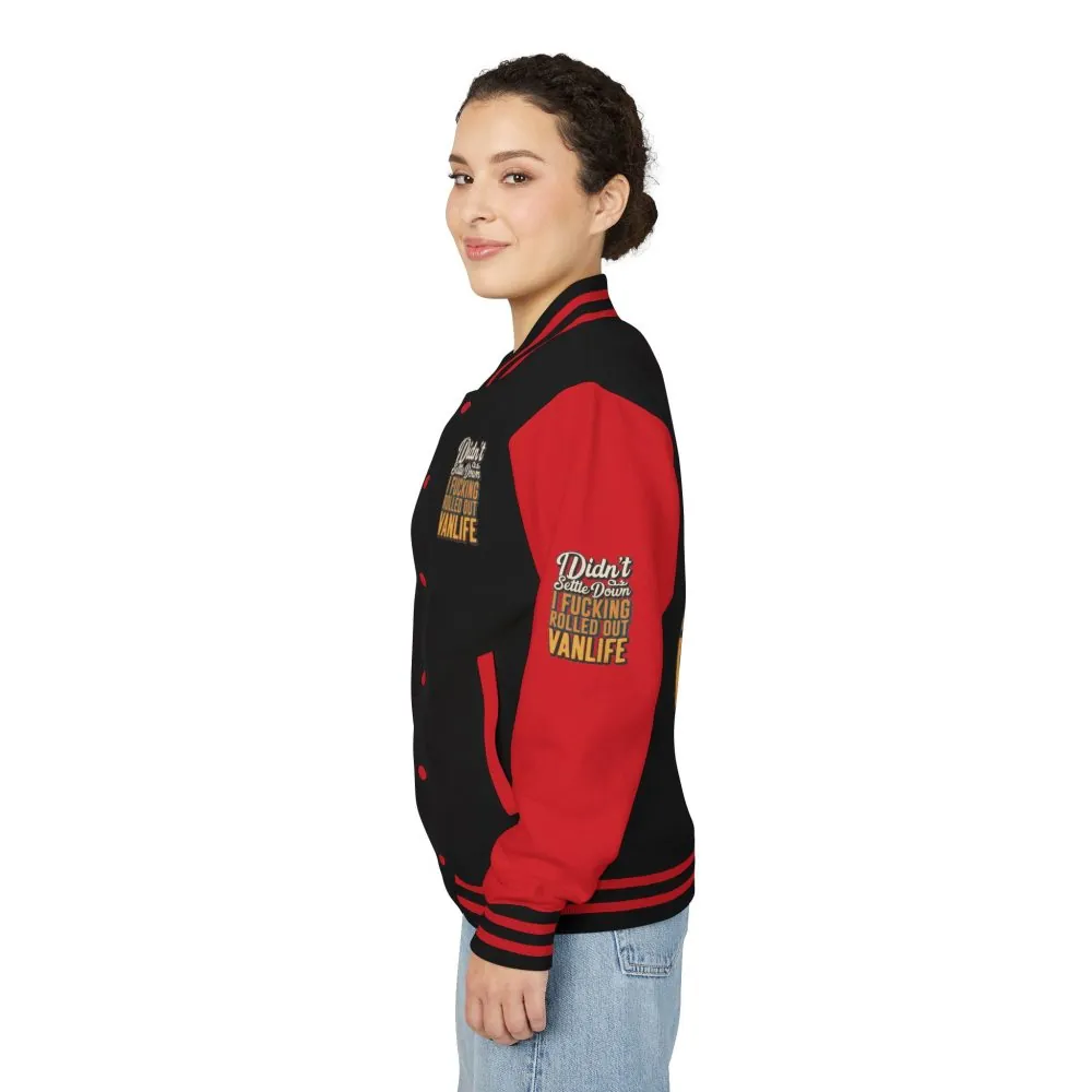 Unisex Heavyweight Letterman Jacket — "Dind´t Settle Down" Design F**K-Line