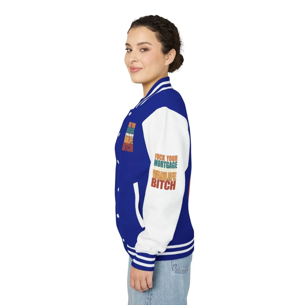Unisex Heavyweight Letterman Jacket — "Fuck Your Mortgage" Design F**K-Line