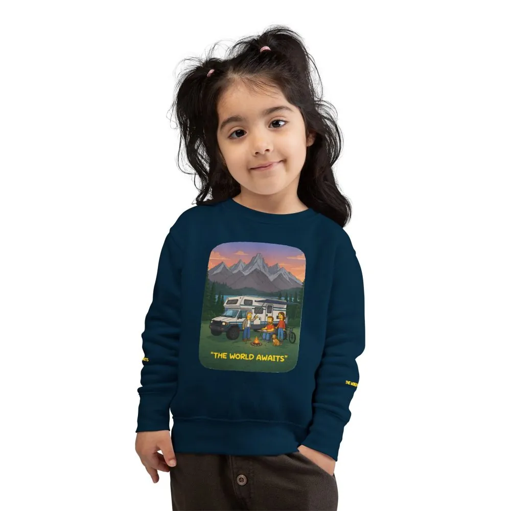 Toddler Sweatshirt - "The World Awaits" (Design Sitcom-Line)