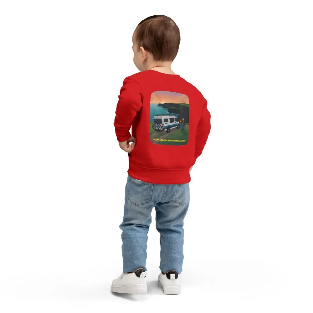 Toddler Sweatshirt - "Ocean Views-Adventures Awaits" (Design Sitcom-Line)