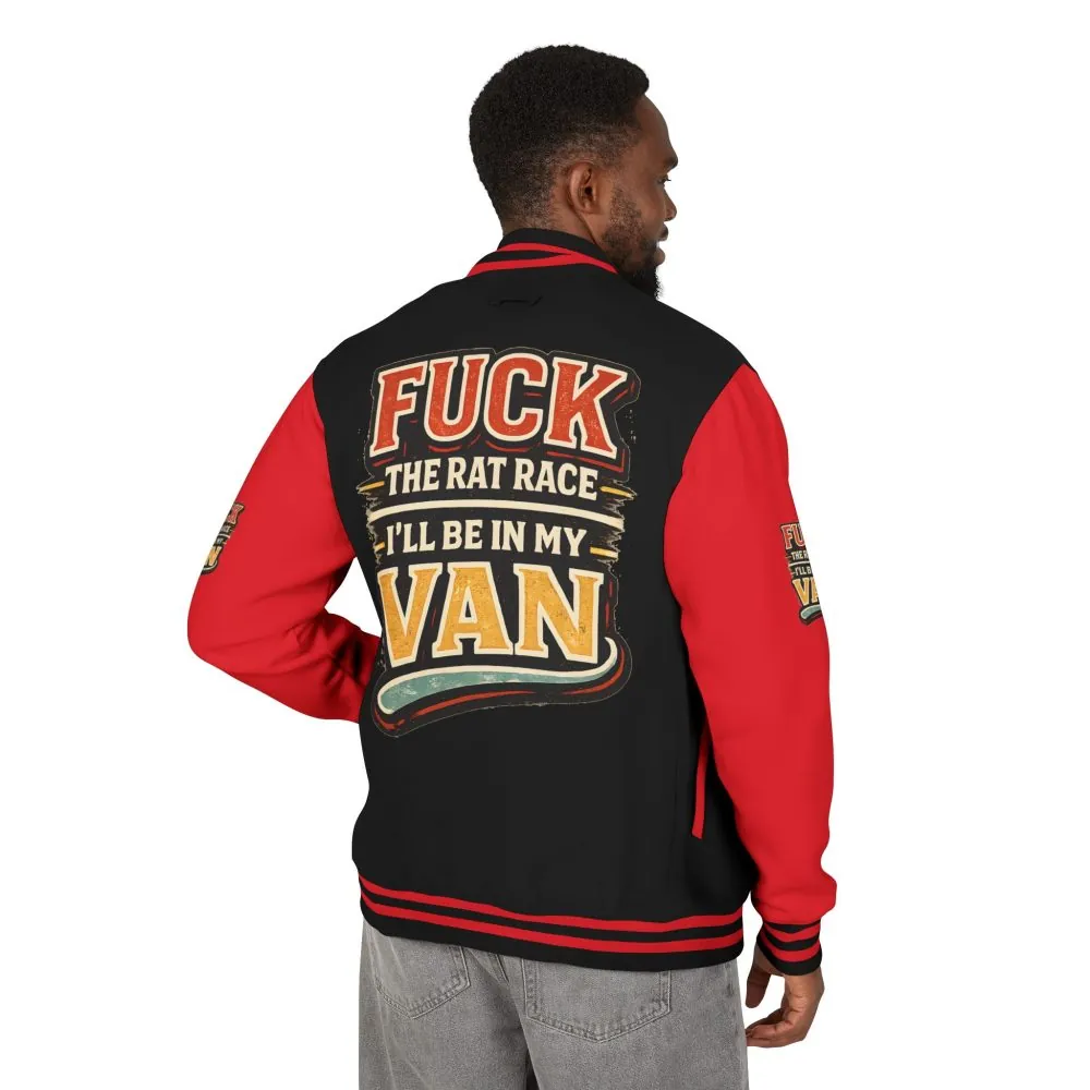 Unisex Heavyweight Letterman Jacket — "Fuck The Rat Race" Design F**K-Line