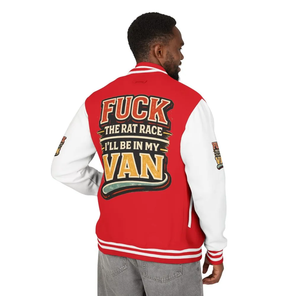 Unisex Heavyweight Letterman Jacket — "Fuck The Rat Race" Design F**K-Line