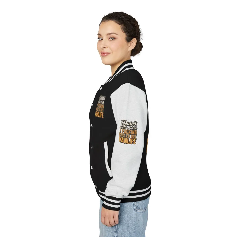 Unisex Heavyweight Letterman Jacket — "Dind´t Settle Down" Design F**K-Line