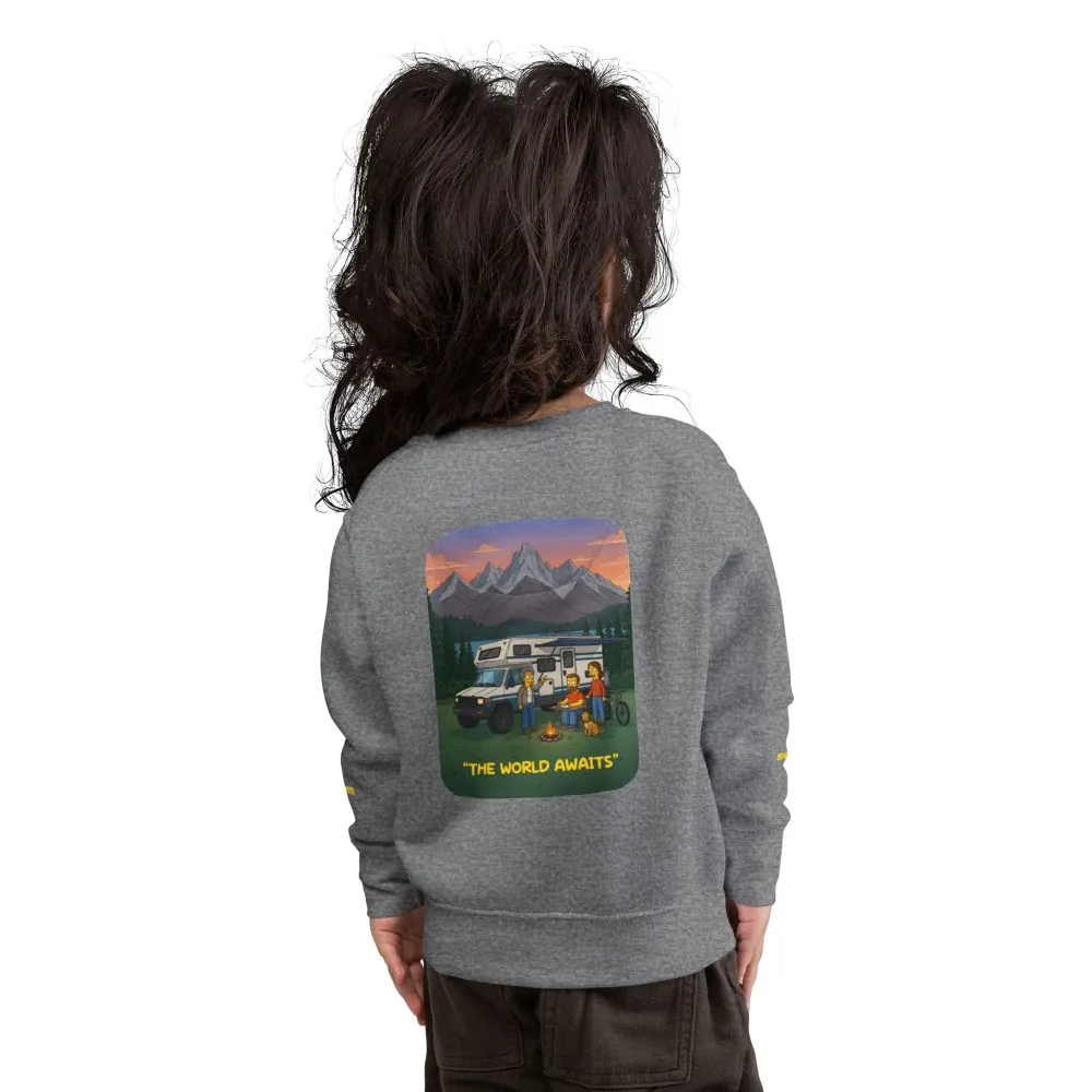 Toddler Sweatshirt - "The World Awaits" (Design Sitcom-Line)